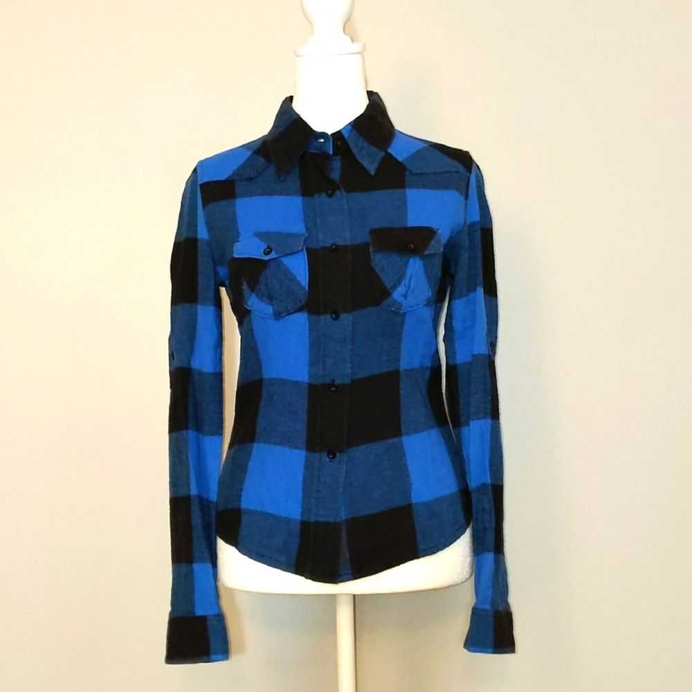 Plaid Flannel Button Shirt